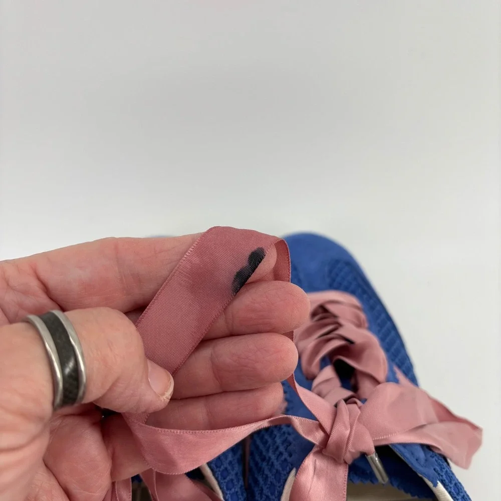 Dolce Vita Notice Sneakers Women Size 10 Blue Pink Mesh Ribbon Lace Up